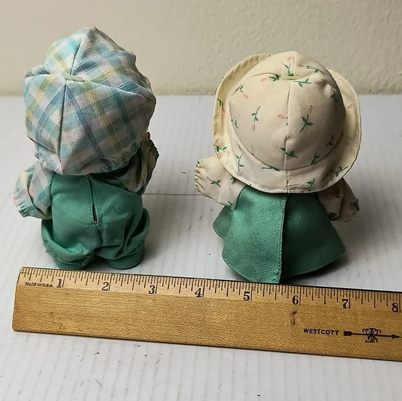 Precious Moments I Love You and Dad Doll Pair in Green Vintage 1988